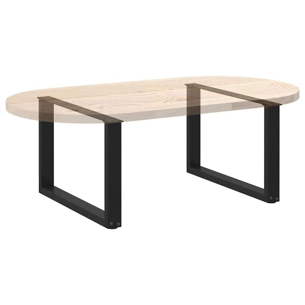 Set di 2 gambe regolabili per tavolino da caffè a forma di U 60 x 42-43 cm design moderno acciaio nero 02_0057400