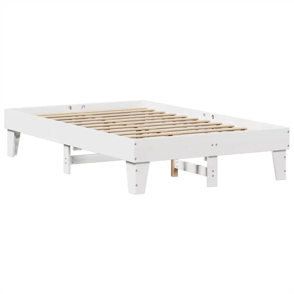 Letto matrimoniale | Letto per adulti | Letto senza Materasso Bianco 120x190 cm Legno Massello di Pino