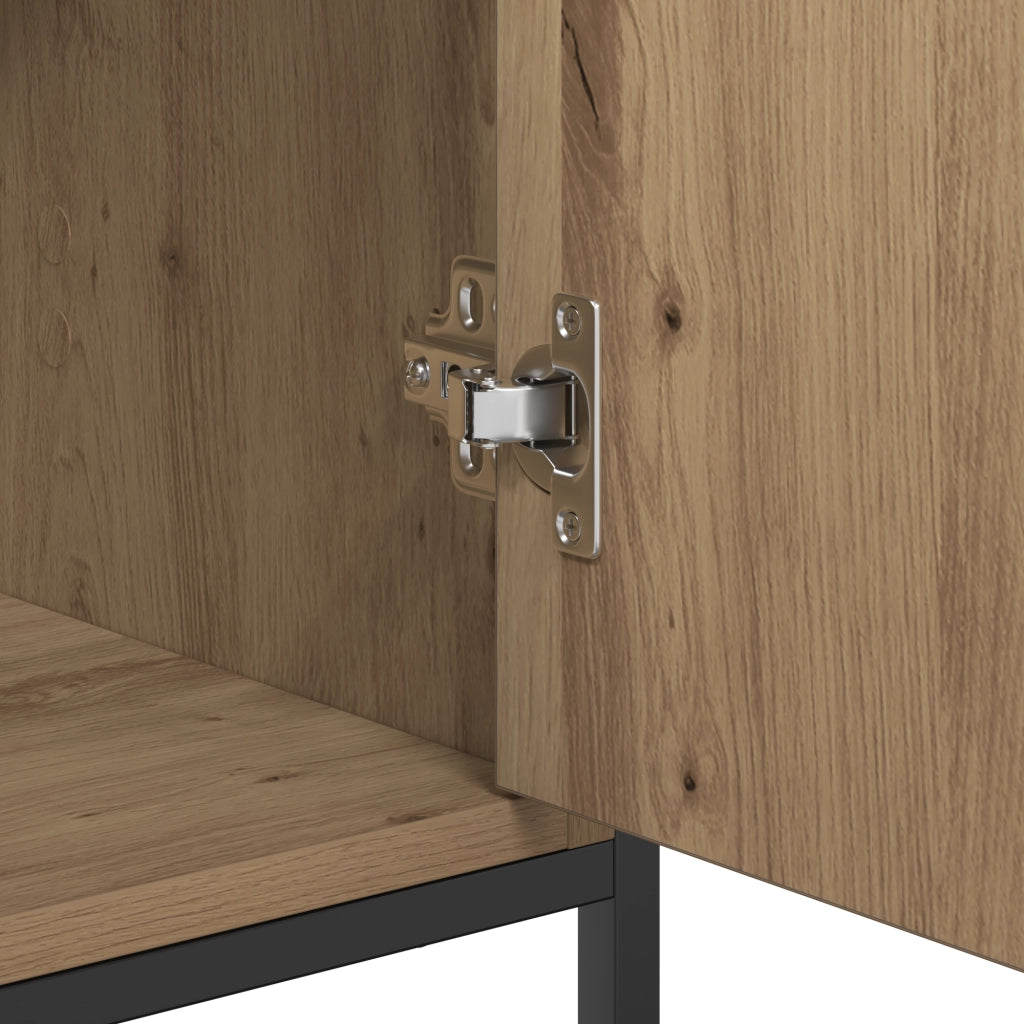 Credenza Artisan Rovere 100x35x80 cm Legno ingegnerizzato e Acciaio