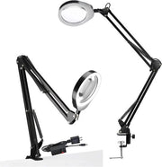 Verglassatore con Luce - Verglassatore - Lampada da Scrivania - Illuminazione a Led - 5x Lenti di Amplificazione - USB - Controllo Tattile alla Testa - 64 Lampade a Led - Nero