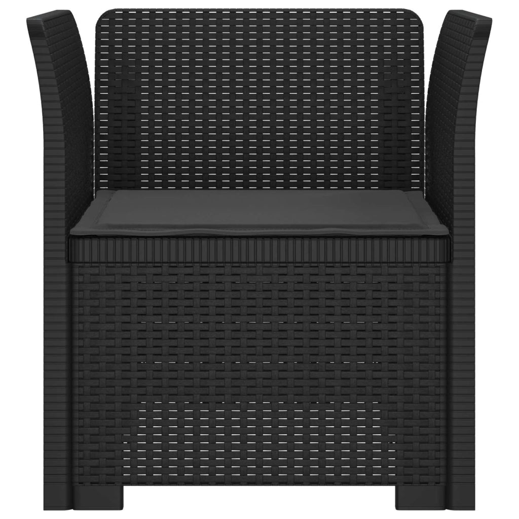 Sedia da giardino-Poltrona a 1 Posto con Cuscino Aspetto Rattan PP Antracite 821923