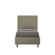 Letto imbottito Singolo 80x210 cm Sunny - Similpelle,Cappuccino,Contenitore