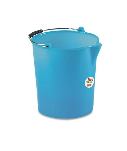 Secchio acqua in polietilene con becco e Manico 9 litri blu