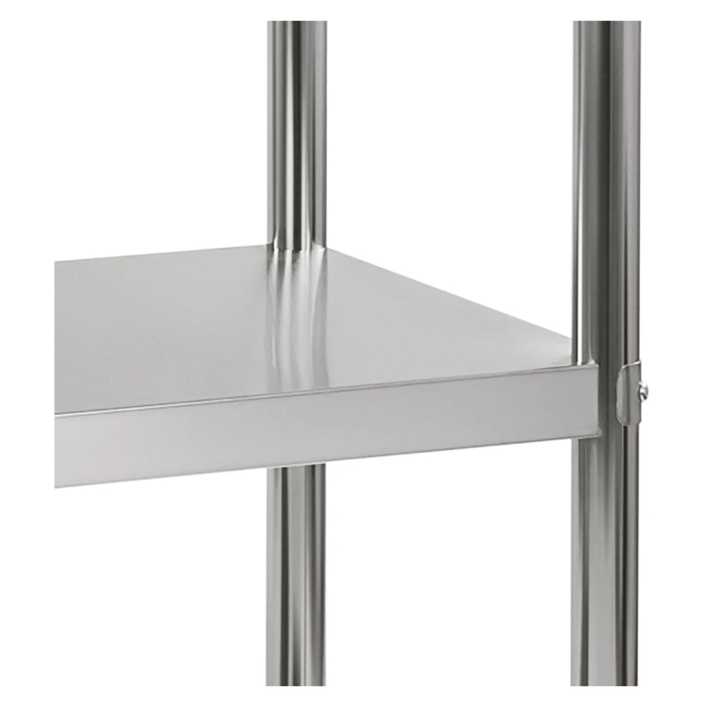 Scaffale professionale da cucina in acciaio inox 4 ripiani 120 x 48 cm max 600 kg 3614119