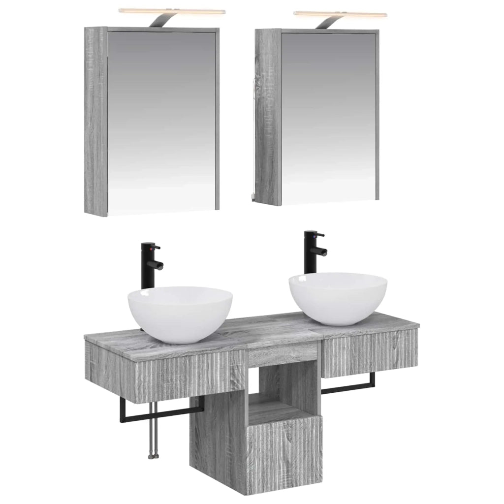Set di Armadi da Bagno 5 pcs Sonoma grigio 43 x 16 x 62,5 cm 3406284