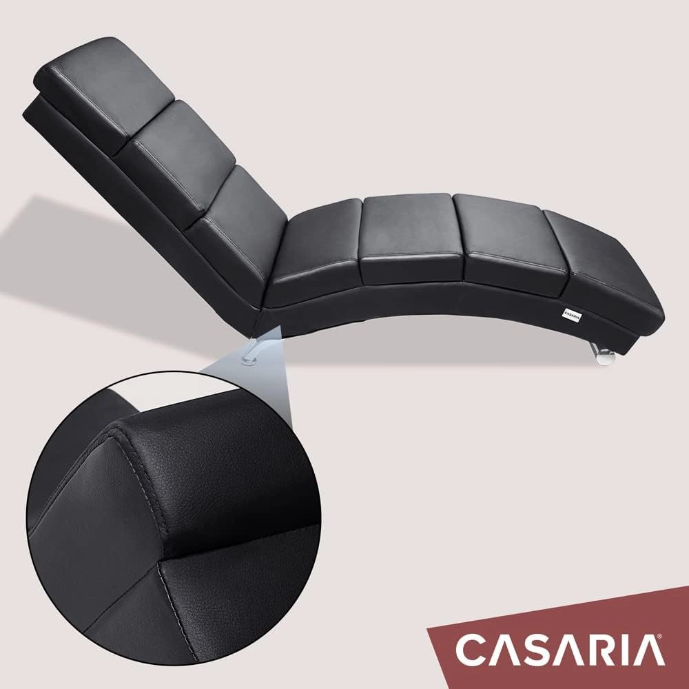® Poltrona Chaise Longue 186x89x55 cm Lettino Sdraio Ergonomico in Tessuto Imbottito Portata 180 kg Soggiorno Ufficio Interno Reclinabile Lettura