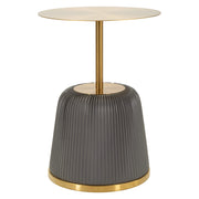 Kep, Tavolino da Salotto Forma Rotondo, 43x35x43h cm Grigio
