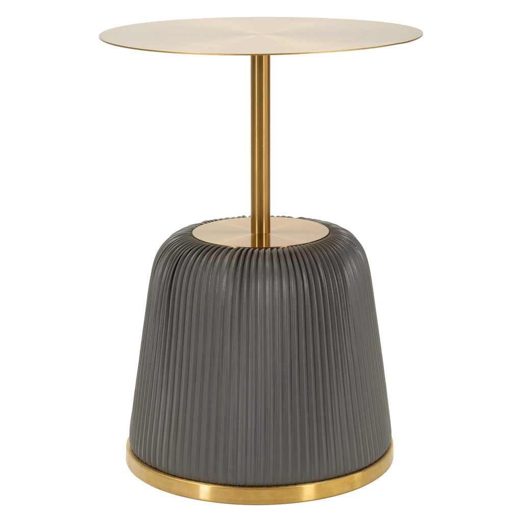 Kep, Tavolino da Salotto Forma Rotondo, 43x35x43h cm Grigio
