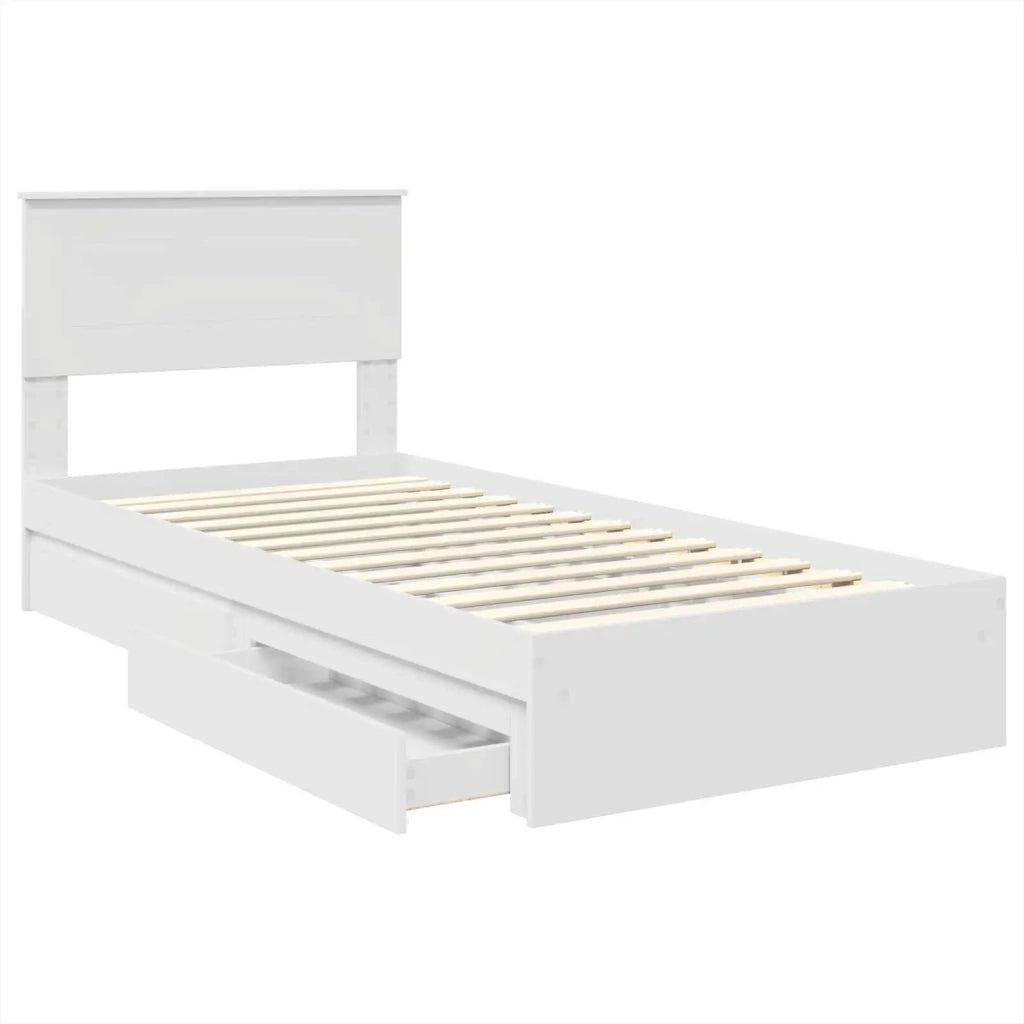 Letto con Contenitore Bianco 90 x 200 cm Legno multistrato 3408501