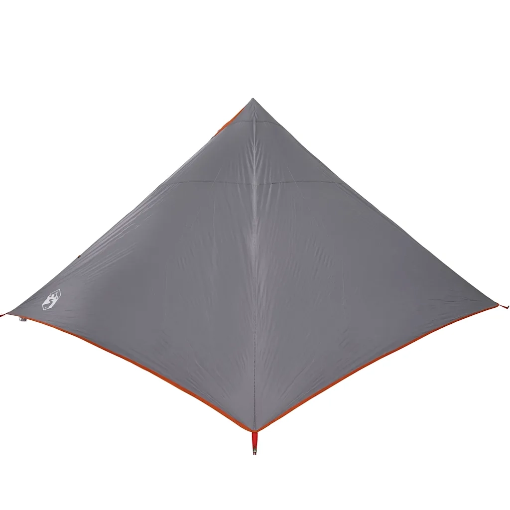 Tenda Familiare Tipi 7 Persone-Tenda da campeggio Grigia e Arancione Impermeabile