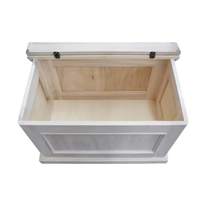 Cassapanca arte povera con ruote in legno grezza l.78 p.47 h.51 (2133) - Mobili 2G