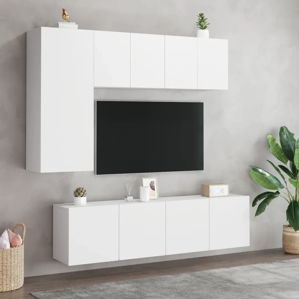 Mobili TV a Parete 2pz-Credenza TV-Console TV Bianchi 60x30x41 cm