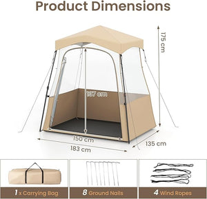 Tenda sportiva, tenda trasparente con visuale libera, telaio robusto e borsa per il trasporto, tenda da campeggio per esterni, tenda a bolla pop-up per guardare gli sport, fare il tifo, campeggiare (160 x 160 x 175 cm)