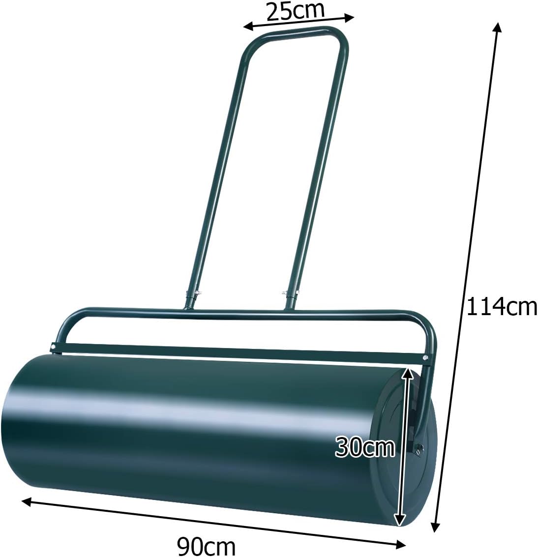 Rullo per Prato Larghezza 90cm Ø30, capacità di Riempimento 63L (Verde)