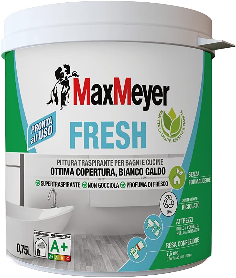 Pittura per Interni BagniCucine FRESH, Bianco Caldo, 0.75L