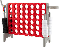 Forza 4 Gigante, Set forza 4 per Bambini e Adulti, con Canestro e Gioco di Lancio, Perfetto per Feste di Compleanno e Vacanze (Grigio)