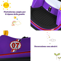 Veicolo Elettrico Macchina Elettrica Design Autoscontro per Bambini, Girevole a 360°, con Luci e Musica, con Telecomando, per Bambini 2-5 Anni (Viola)