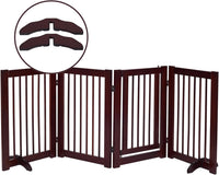 Cancelletto di Sicurezza Barriera Protettiva per Cani Animali Domestici Bambini, Pieghevole, in Legno di Pino, 3/4 pezzi (Piede Adatto)