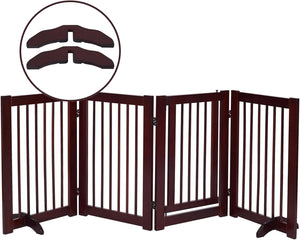 Cancelletto di Sicurezza Barriera Protettiva per Cani Animali Domestici Bambini, Pieghevole, in Legno di Pino, 3/4 pezzi (Piede Adatto)