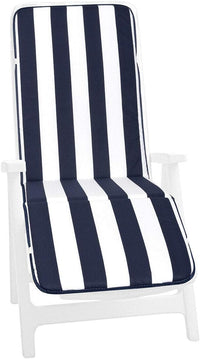 Cuscino Sdraio Poltrona Morbido A Righe Copri Lettino Prendisole Pieghevole Made In Italy Blu