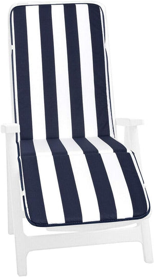 Cuscino Sdraio Poltrona Morbido A Righe Copri Lettino Prendisole Pieghevole Made In Italy Blu