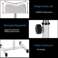 Poggiapiedi Pedicure Manicure, Sgabello Pedicure Estetista Regolabile in Altezza, Poggia Piedi per Pedicure con Cuscino Spesso (Bianco)