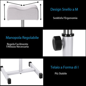 Poggiapiedi Pedicure Manicure, Sgabello Pedicure Estetista Regolabile in Altezza, Poggia Piedi per Pedicure con Cuscino Spesso (Bianco)
