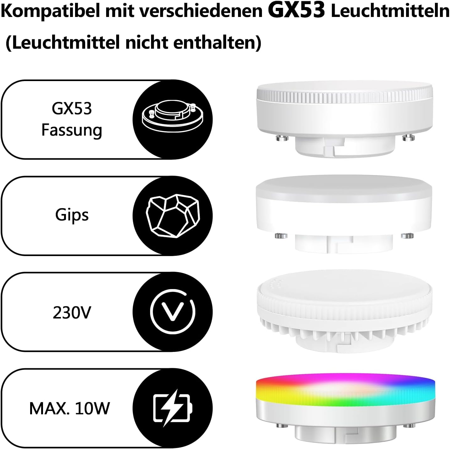 ZMH Lampada da soffitto faretto GU10 bianco moderno per cucina soggiorno