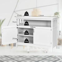 Credenza Cucina Moderna, Mobiletto da Cucina con Ripiano Regolabile e 2 Ante, Mobiletto Multiuso da Soggiorno Sala da Pranzo Ingresso, Bianco