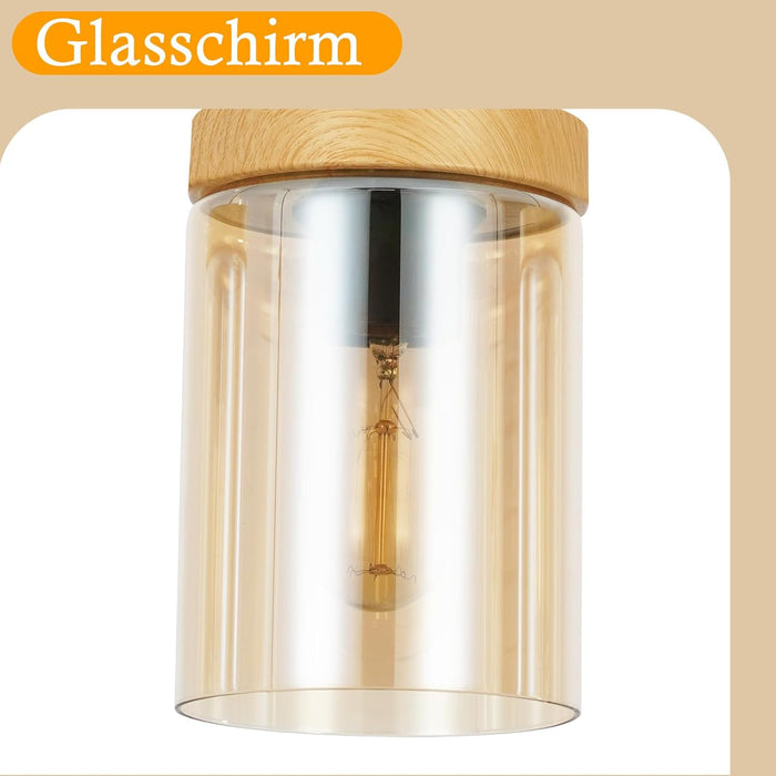 Lampada a Sospensione ZMH 3 luci trasparente E27 per sala da pranzo e camera da letto d'albergo