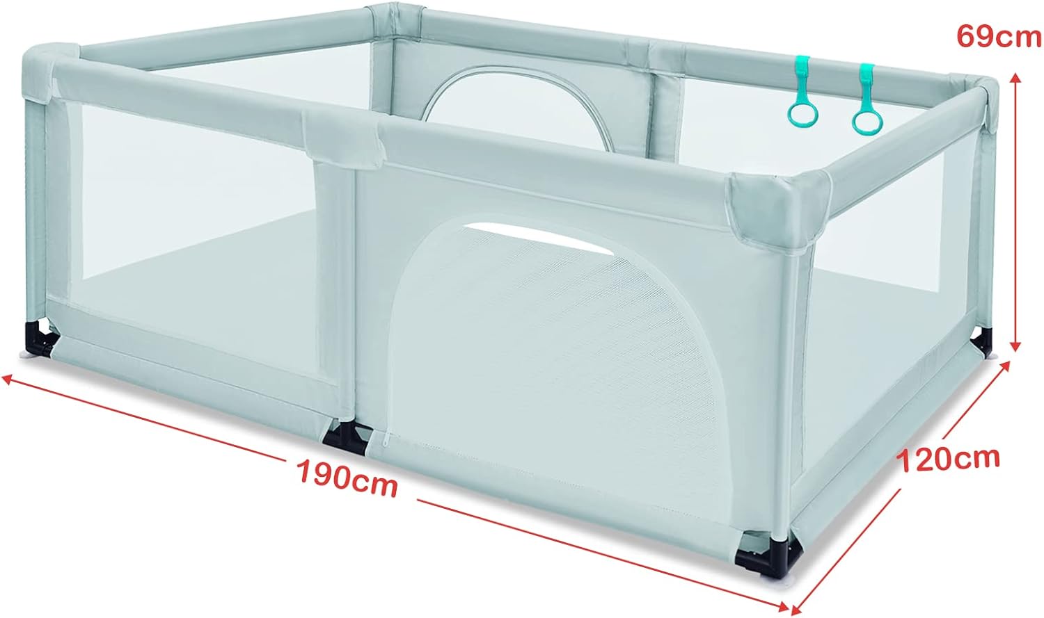 Box per Bambini, Centro Attività Portatile e Sicuro per Bambini, Box Colorato con Cancello, Recinto Extra per Interno ed Esterno con Rete Traspirante Durevole (Blu)