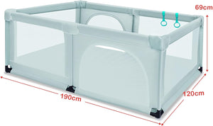 Box per Bambini, Centro Attività Portatile e Sicuro per Bambini, Box Colorato con Cancello, Recinto Extra per Interno ed Esterno con Rete Traspirante Durevole (Blu)