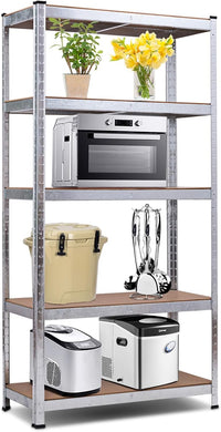 Scaffale per Garage, Scaffalatura a 5 Ripiani, Capacità 175kg Ogni Ripiano, Struttura Acciaio Resistente, 180x90x40cm