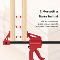 Tavolo da Lavoro Pieghevole, Banco da Lavoro Portatile con Altezza Regolabile a 7 Livelli e 2 Staffe da Saldatura, Capacità di Carico 450 KG (Modello 2)