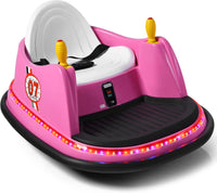 Veicolo Elettrico Macchina Elettrica Design Autoscontro per Bambini, Girevole a 360°, con Luci e Musica, con Telecomando, per Bambini 2-5 Anni (Rosa)
