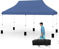 Gazebo Pieghevole da Giardino 3 x 6m, Gazebo Pop-up con Borsa da Trasporto, Regolabile in Altezza, per Feste (Blu)