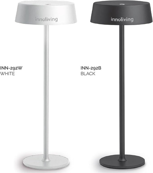 Innoliving Lampada da tavolo LED ricaricabile USB INN-292 Bianca con Luce Dimmerabile a 3 Livelli e Braccio Flessibile