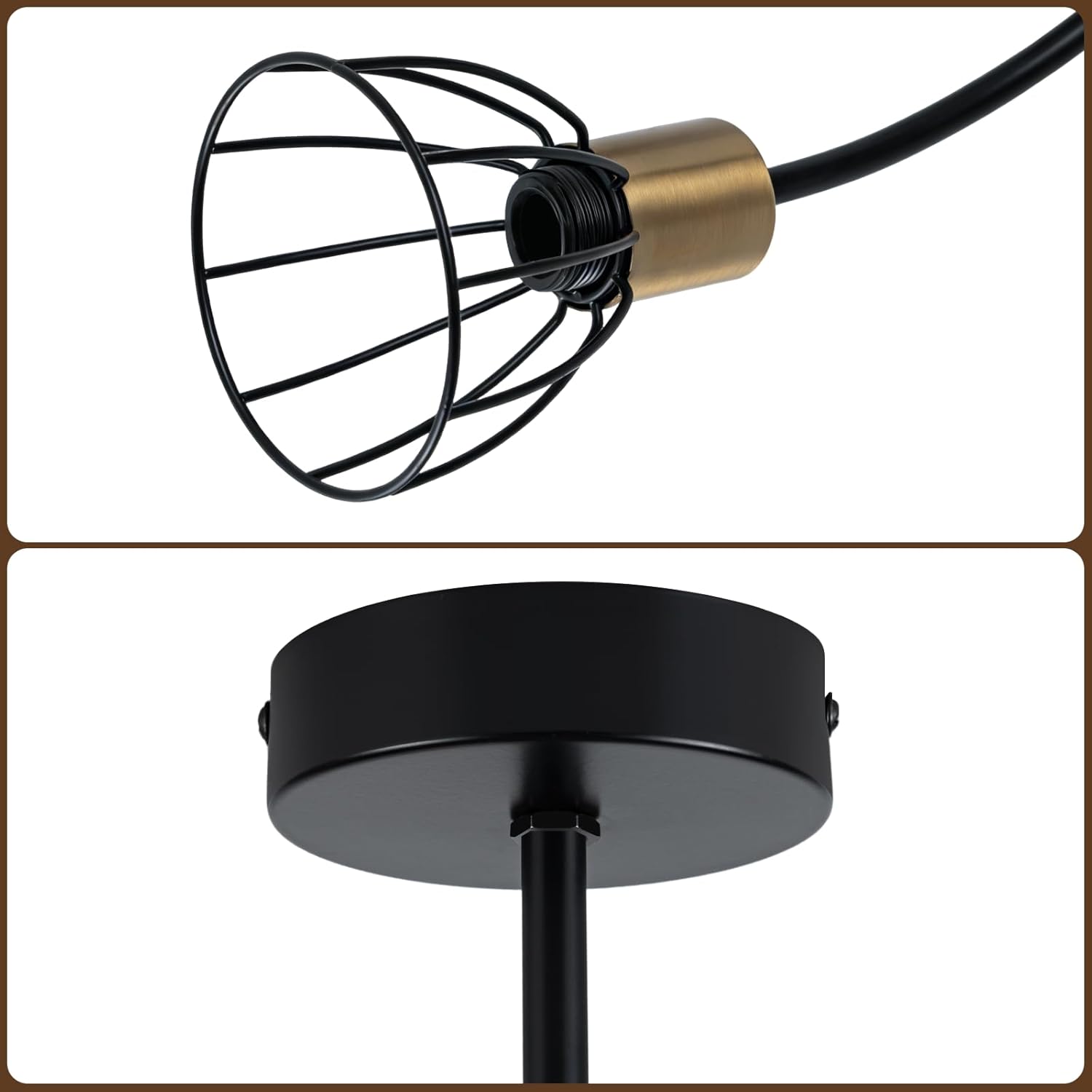 ZMH Lampada da soffitto vintage nera 3 luci E14 metallo per soggiorno cucina