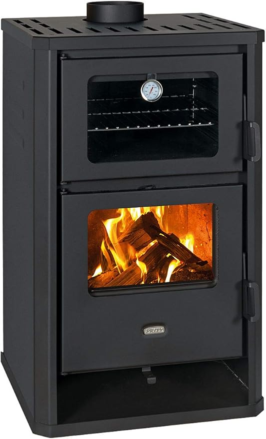 Stufa a Legna con Forno Cucino Camino a Combustibile Solido Prity FG D 14kw