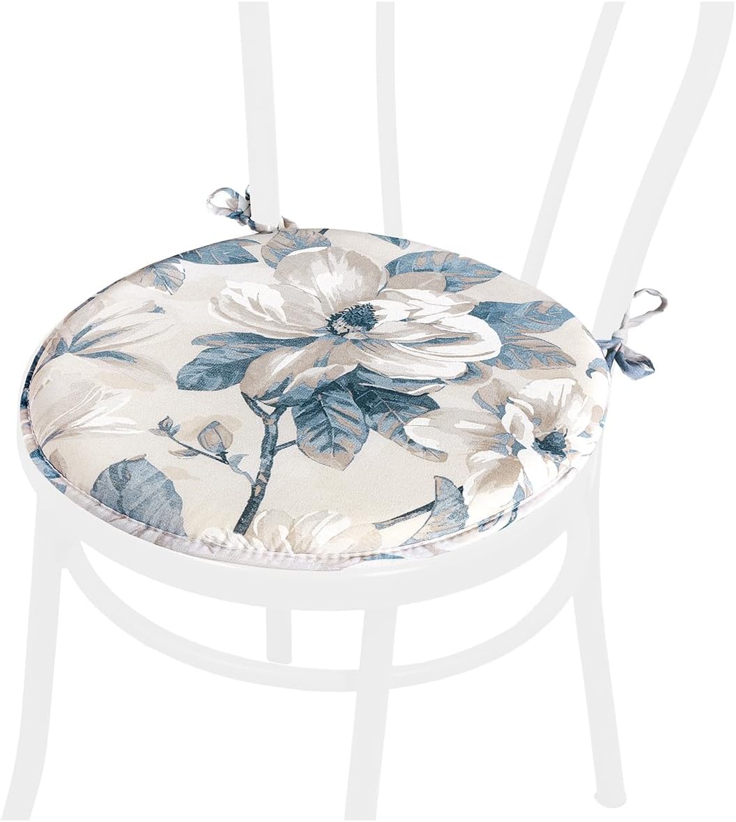 Set 4 Cuscini Sedia Rotondi Cotone Con Lacci Lavabili Morbidi Coprisedia Tondi Shabby Chic Vintage