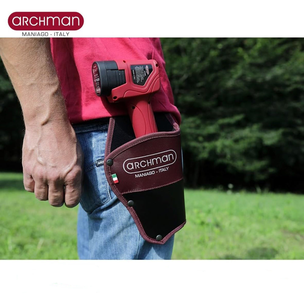 FODERO IN CUOIO FONDINA TASCA ASTUCCIO PORTA FORBICI A BATTERIA ARCHMAN