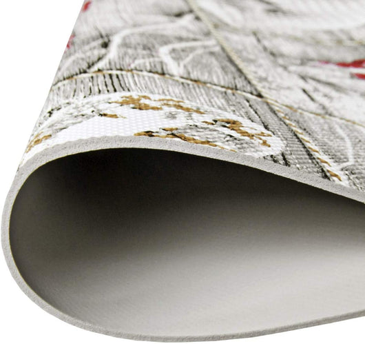 Tappeto Cucina Shabby Chic Cuori 50x300 cm Antimacchia Retro Antiscivolo Passatoia Multiuso Bagno