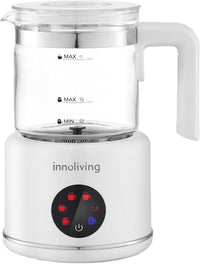 Innoliving Montalatte Elettrico INN-786, Capacità 350ml, Funzione Schiuma Calda e Fredda, Rivestimento Antiaderente, Design Compatto, Facile da Pulire, Ideale per Cappuccini e Bevande Calde