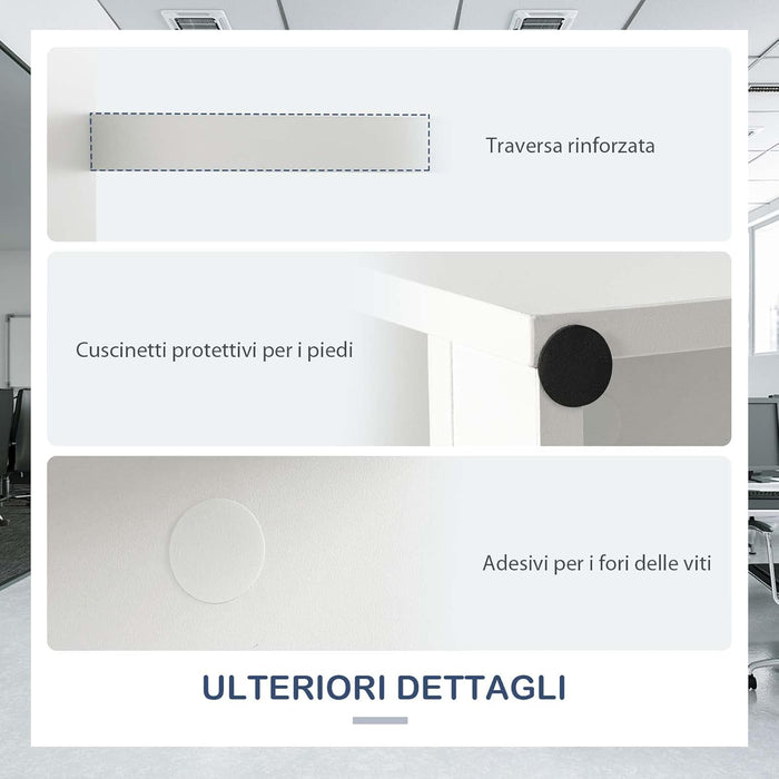 Scrivania per Computer con 4 Cassetti, Scrivania Porta PC in Legno con Ampio Piano, Scrivania Moderna e Semplice per Casa, Ufficio e Studio, Portata 95 kg, 110 x 60 x 76 cm, Bianco