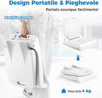 Sedia da Piscina Esterno, Sedia Pieghevole con Maniglia e Supporto, Foro di Drenaggio, Struttura in PE, Design Leggero per Spiagga, Campeggio, Pesca, Portata 100 kg