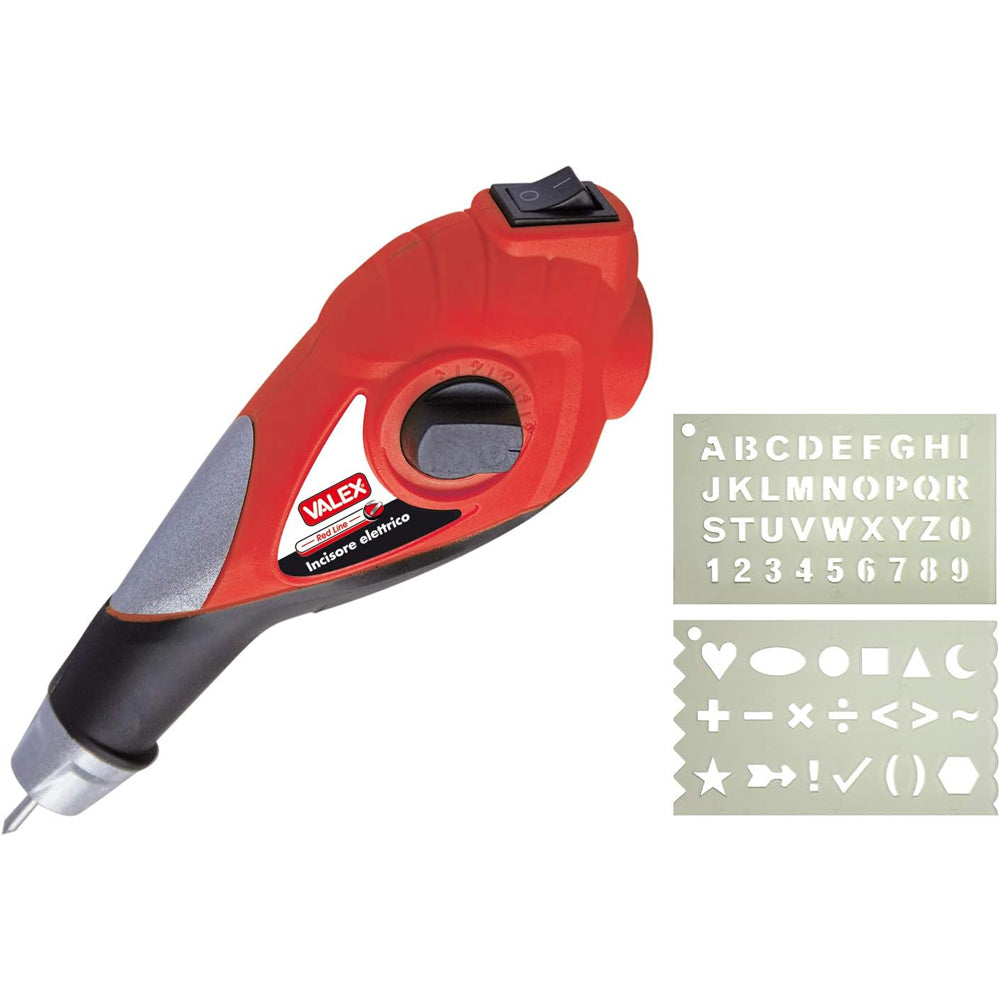 INCISORE ELETTRICO DI PRECISIONE + 2 NORMOGRAFI PER METALLO VETRO PLASTICA VALEX