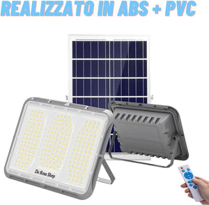 Faretto LED Solare da Esterno 600W, Faro con Sensore Crepuscolare e 150 LED