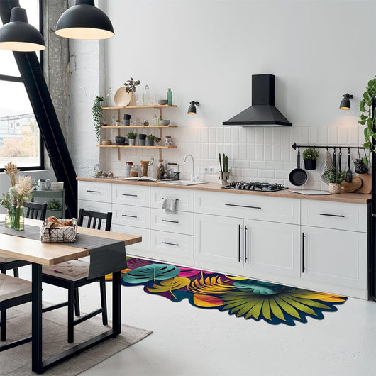 Le Forme Fucsia Tappeto Cucina 50x120 cm Sagomato Moderno Antiscivolo Stampa Digitale 3D