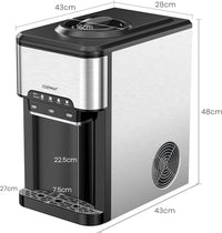 Erogatore Acqua 3 in 1, con Macchina del Ghiaccio, Dispender Acqua con 3 Impostazioni di Temperatura Caldo/Freddo/Ghiaccio, Regge Bottiglie 10-20 L, per Casa Ufficio Dormitorio