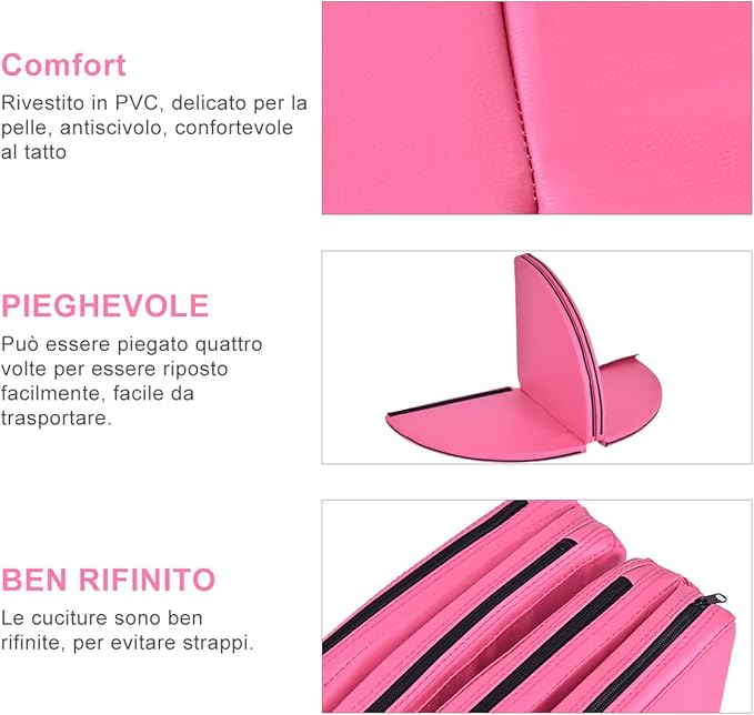 Tappetino per Pole Dance Pieghevole Tappeto per Palo da Danza Antiscivolo, Diametro 150 x 5 cm(Rosa)